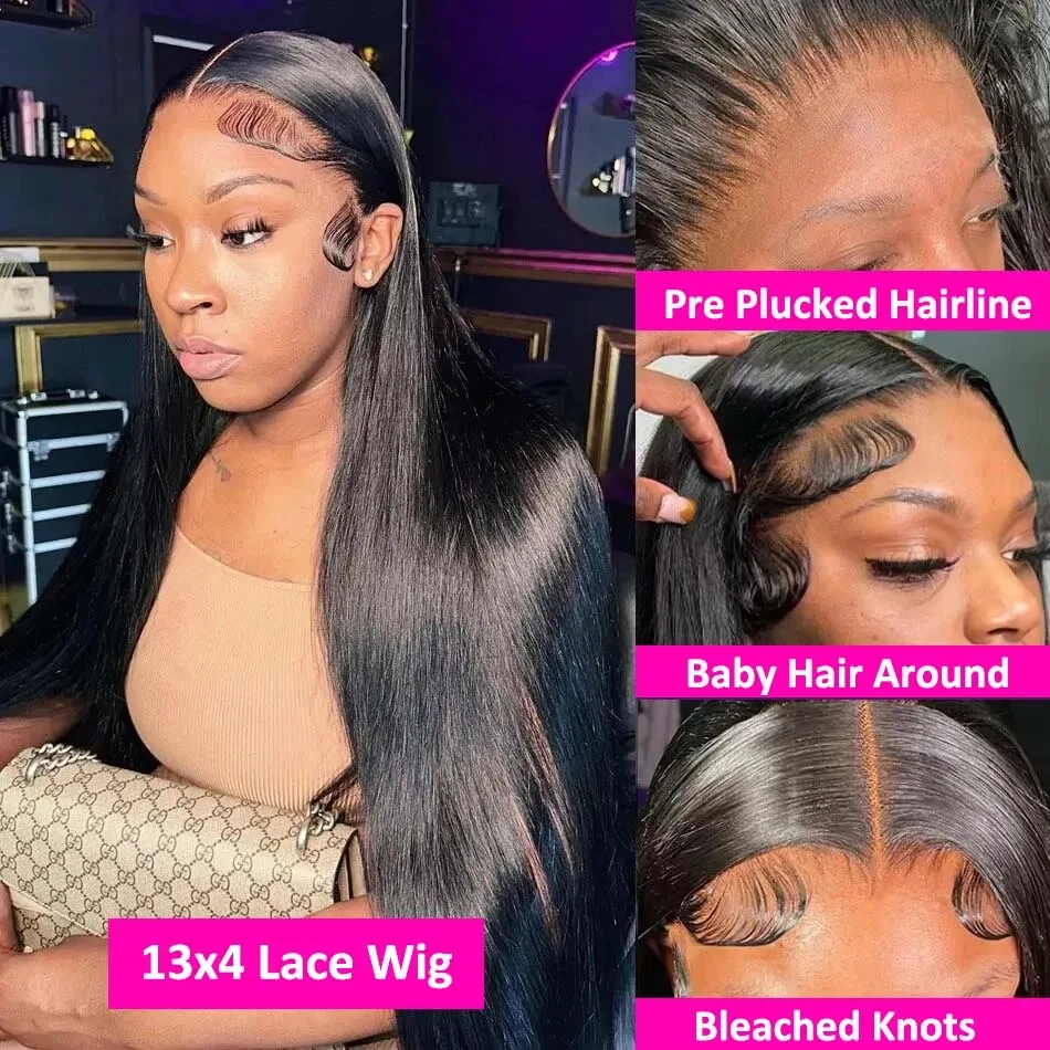 HD Lace Front Human Hair Wigs Straight 13x6 Transparent Frontal Lace Hair Wigs 100% Natural Choice Human Wigs 40 inch For Women