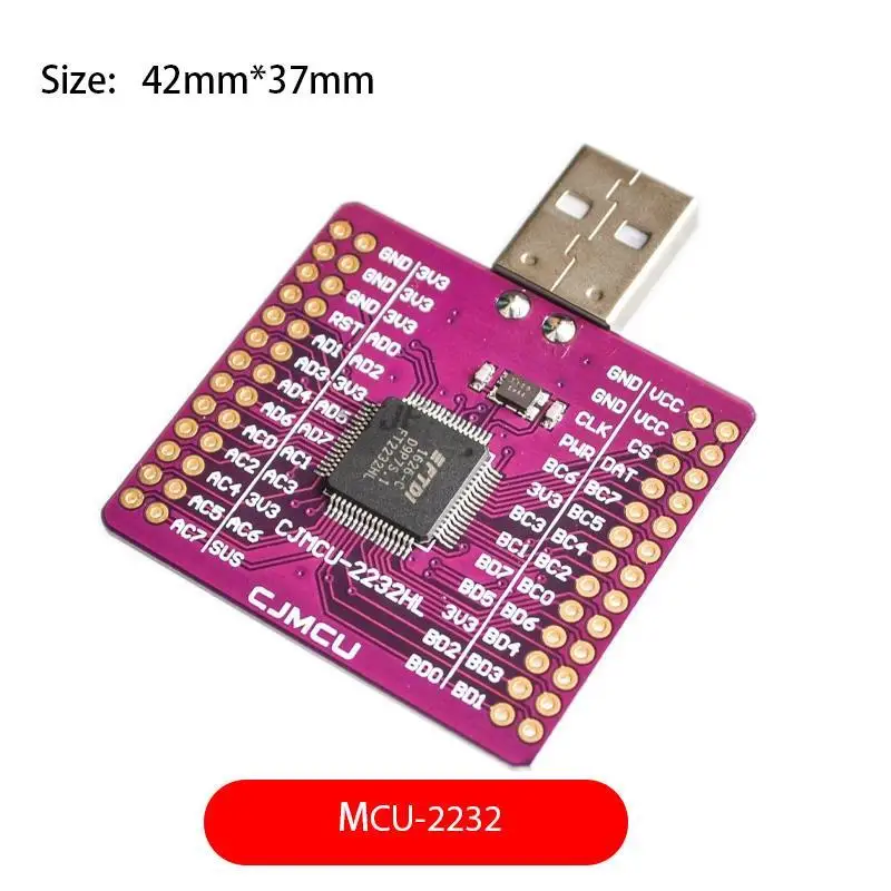 MCU-2232 FT2232HL USB TURN UART/FIFO/SPI/I2C/JTAG/RS232 module external memory