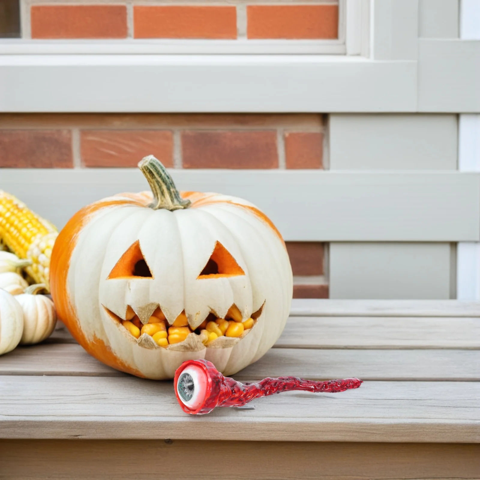 

2Pcs Portable Fake Bloody Eyeballs Torn Eye Props Lifelike Halloween Horror Decor for Party Photo Booth Festival Gathering Fun