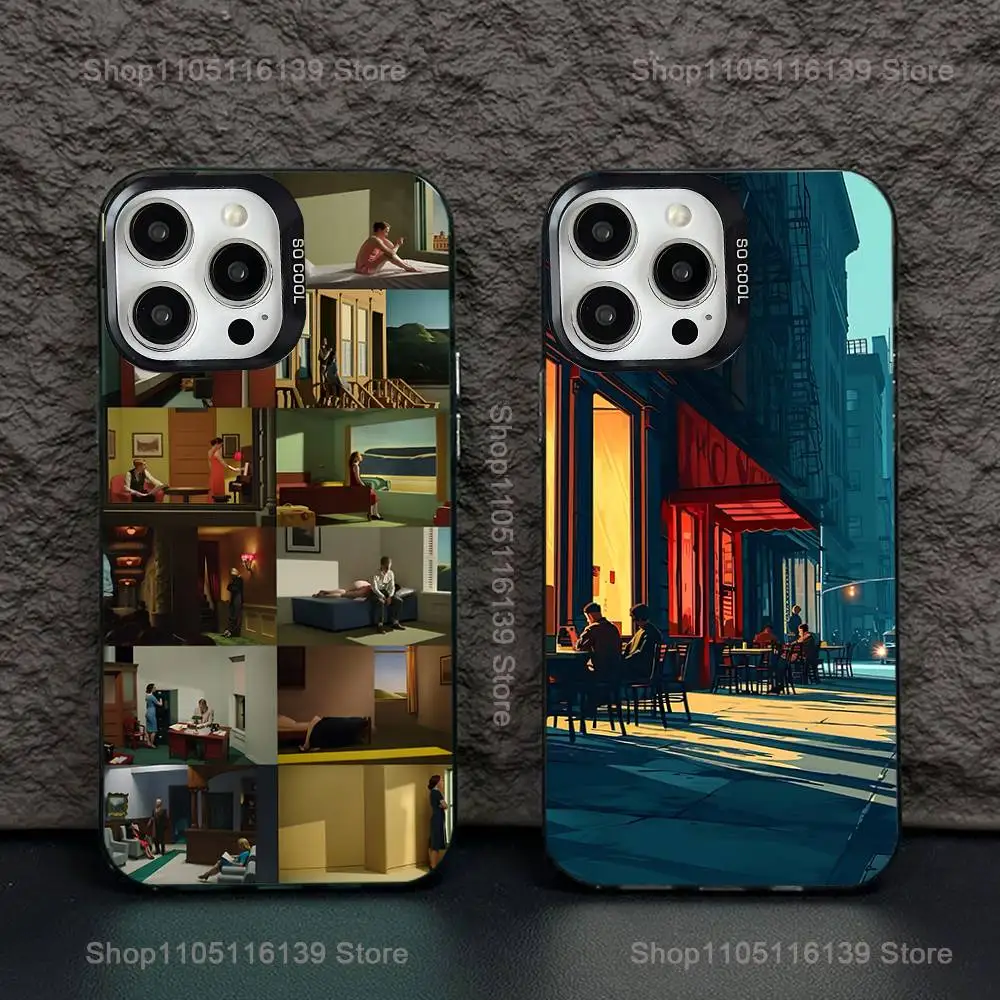 

Nighthawks By Edward Hopper Phone Case For iPhone 16,15,14,13,12,11,Pro,XS,Max,Plus,Mini,SE Black Candy Matte Shockproof Cover