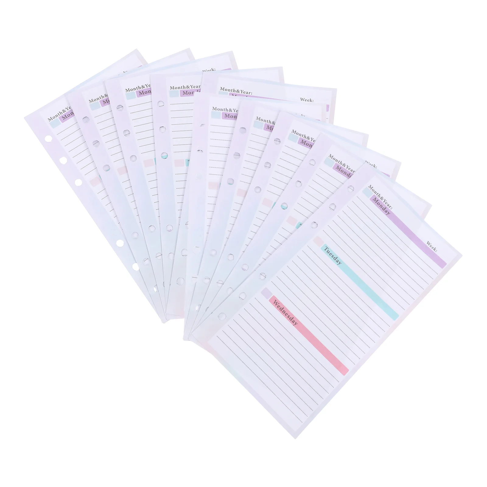 

Weekly Planner Notepad A6 6 Hole Refillable Desktop Spiral Desk Personal Organizer Task Scheduler Calendar Pad Office