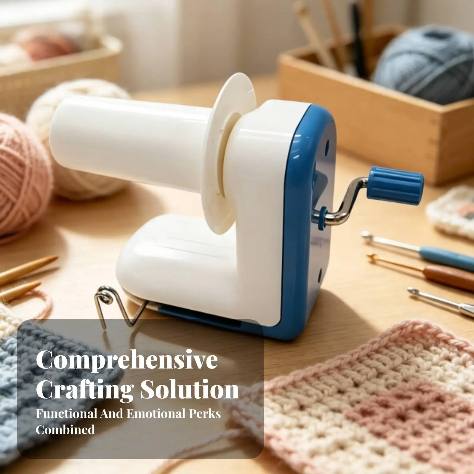 Manual Yarn Winding Tool Smooth Tabletop Yarn Winder Robust for Knitters