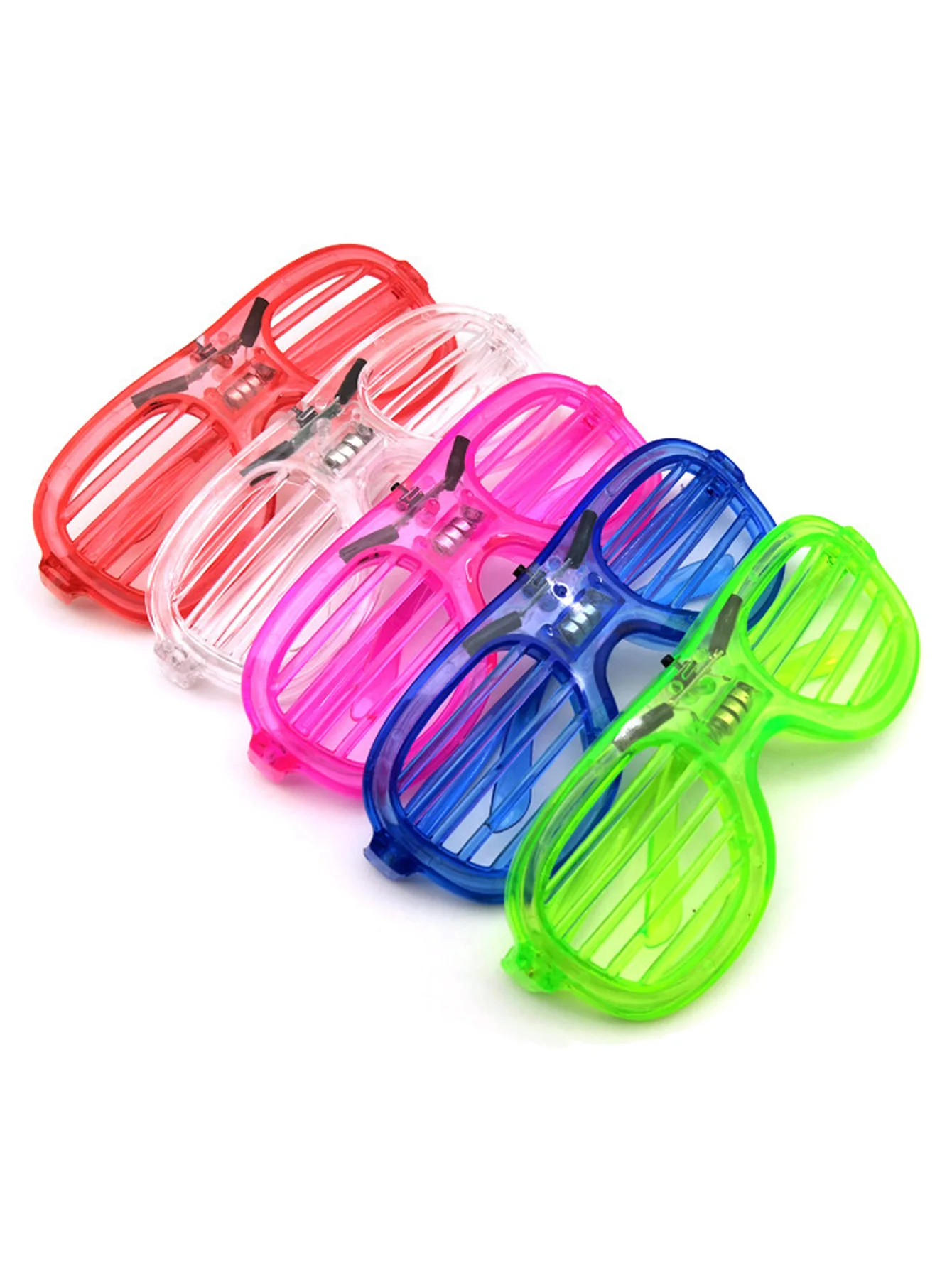 1-15 قطعة LED توهج نظارات 6 ألوان النيون LED مصراع الظل نظارات هدايا عيد ميلاد الاطفال الستائر 3 أضواء نظارات اللعب هدايا الحفلات #4