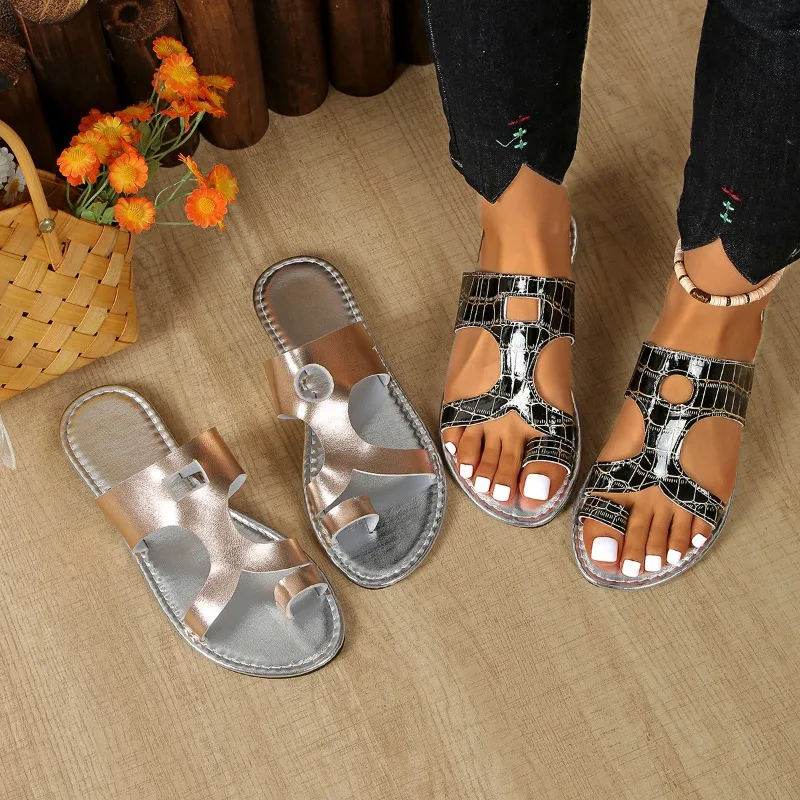 

Summer Women Sandals New Fashion Beach Slippers Simple Daily Plus Size Casual Women Shoes Vacation Trend Retro Flat Shoe Женские