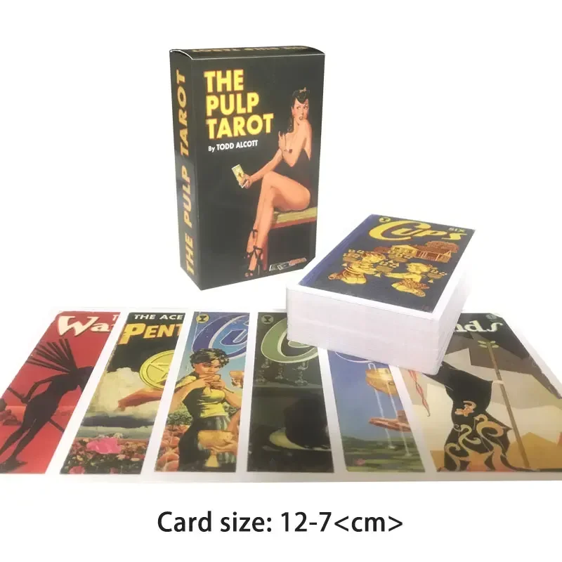 Hot sales 12-7 CM Deck: The Pulp Tarot Oracle Card Fate Divination Prophecy Card Family Party Game Toy Tarot Brochure Guide