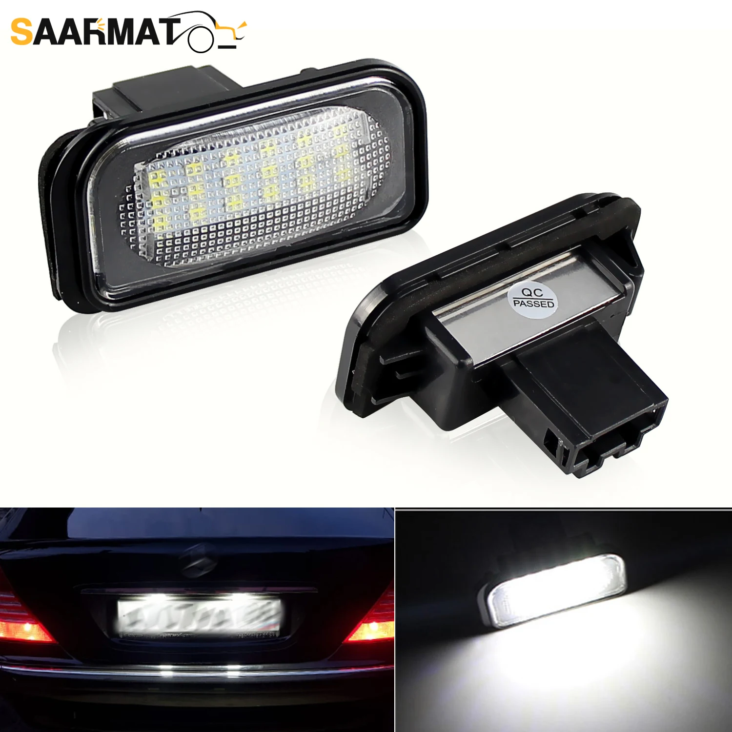 

2pcs LED License Number Plate Lamp For Mercedes Benz W203 4D Sedan 01-07 A209 Convertible 03-10 SL R230 W209 C209 Coupe 02-09