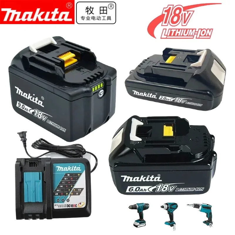

Makita-100% Original Rechargeable Power Tool Battery, Replaceable LED Lithium-ion, 9.0 Ah 18V LXT BL1860B BL1860BL1850