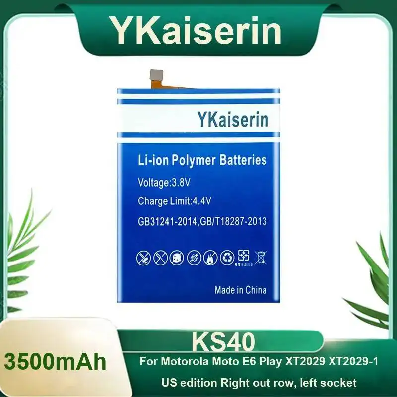 Mobile Phone Battery KS40 3500Mah For Motorola Moto E6 Play XT2029 XT2029-1 US Edition Right Out Row, Left Socket