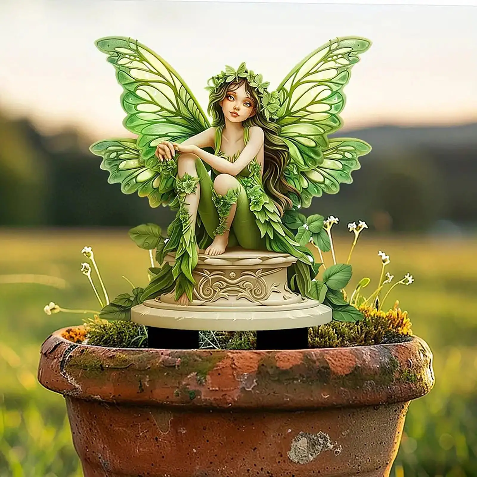 

Fairy Garden Stake Butterfly 2D Elf Decoration Yard Stakes for Backyard Lawn Garden