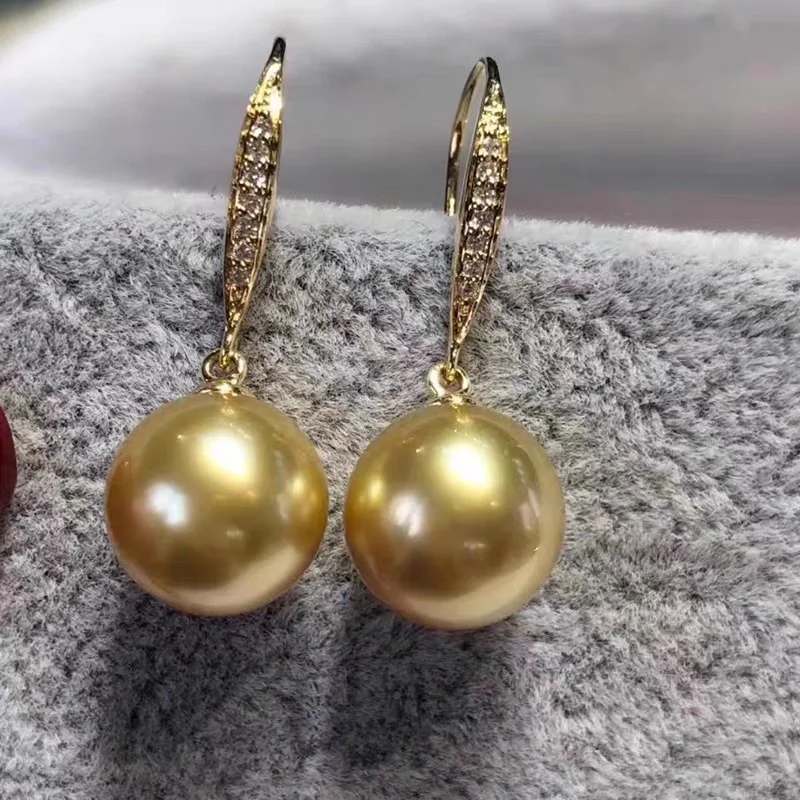 18K Pearl Earring Classic Designer Fashion Gold 8-9mm pearl Earrings for women jewellry free shipping 072406