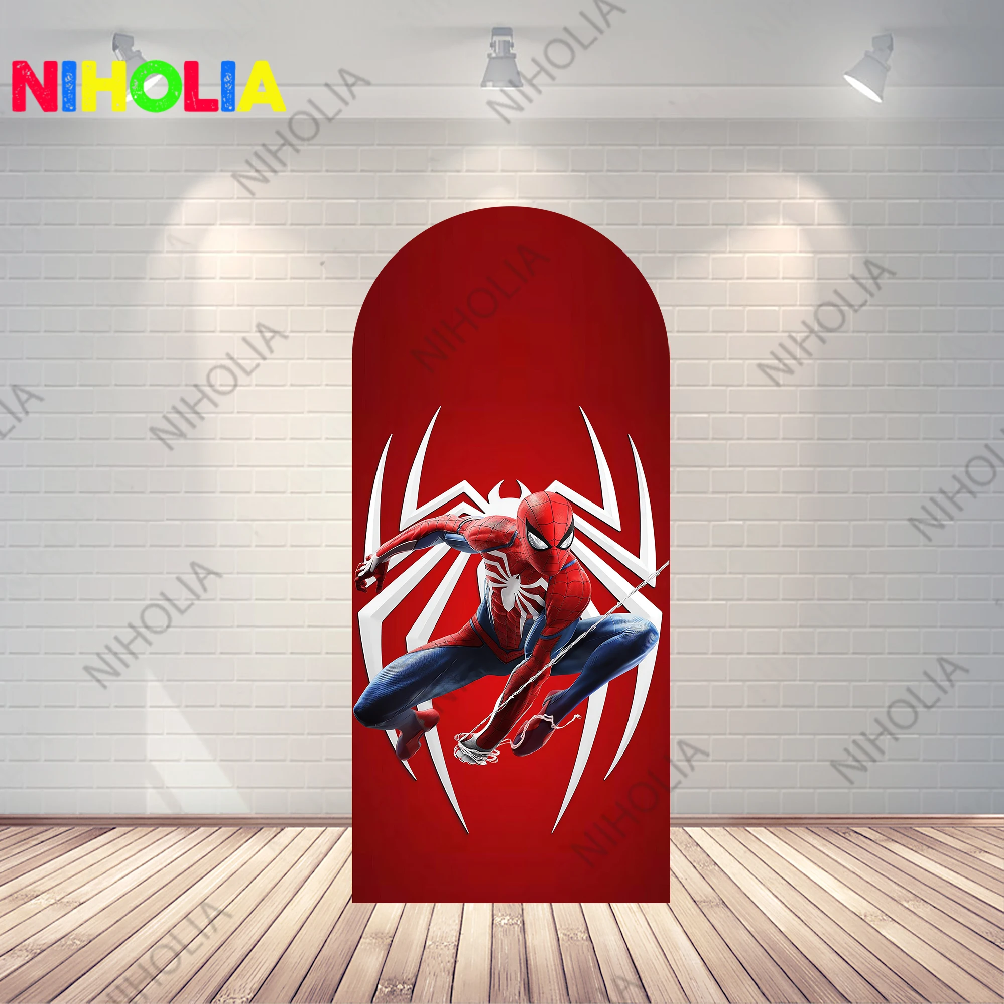 Superhero Spiderman Arch Covers Photo Backdrop Boys Birthday Party Background Doubleside Photography Booth Props