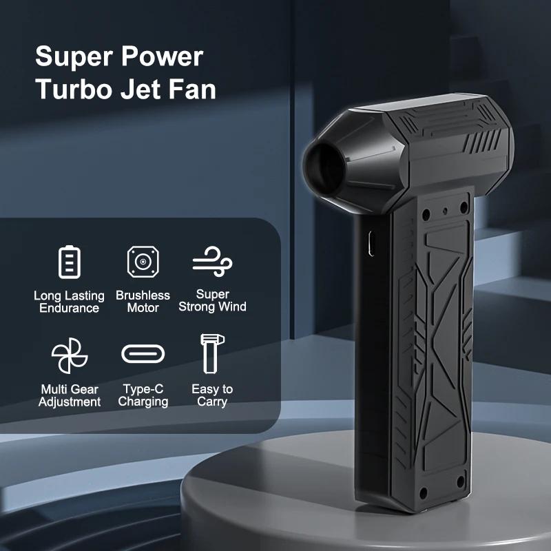 130000 Rpm Portable Handheld Air Duster Electric Small Blower Mini Jet Turbo Fan Super Jet Blower for Car Cleaning