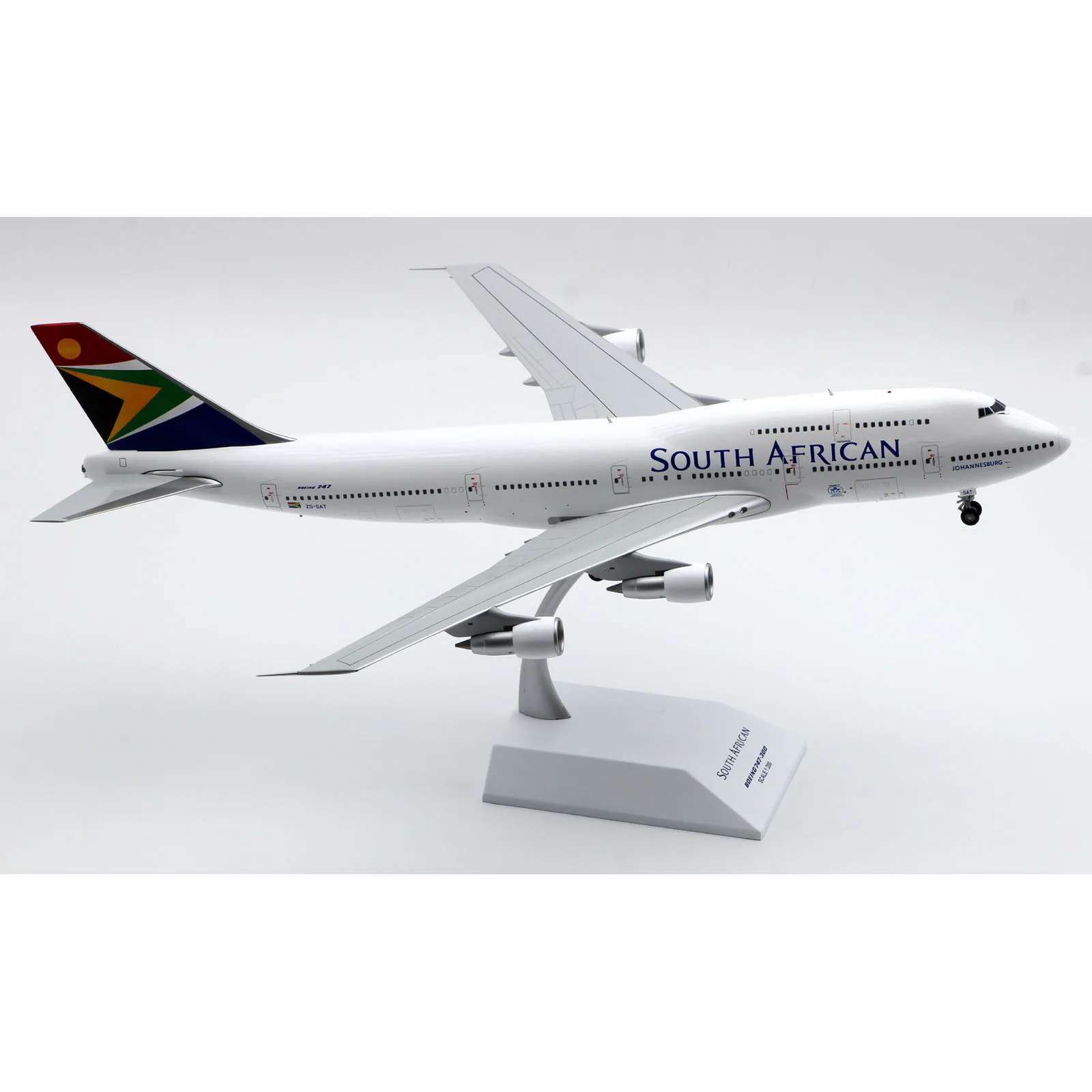 XX20006 Alloy kolekcjonerski samolot prezent JC Wings 1:200 republika południowej afryki Airways Boeing B747-300 Diecast samolot Jet Model ZS-SAT