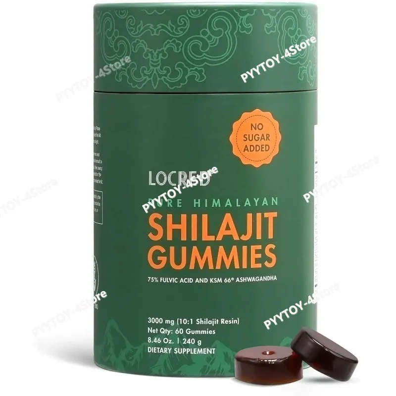 

Shilajit Gummies No Added Sugar Organic 75%+ Trace Minerals Non-GMO Lab Tested 60 Gummy
