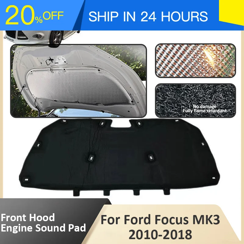 OUY Front Hood Engine for Ford Focus 3 MK3 C346 LW LZ 2010-2018 Retardant Insulating Soundproof