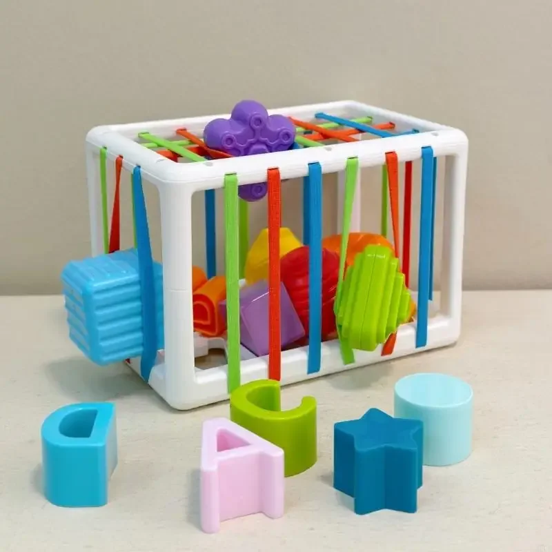 Giocattolo educativo per l'ordinamento delle forme con colori arcobaleno per le capacità motorie fini del bambino e il per lo