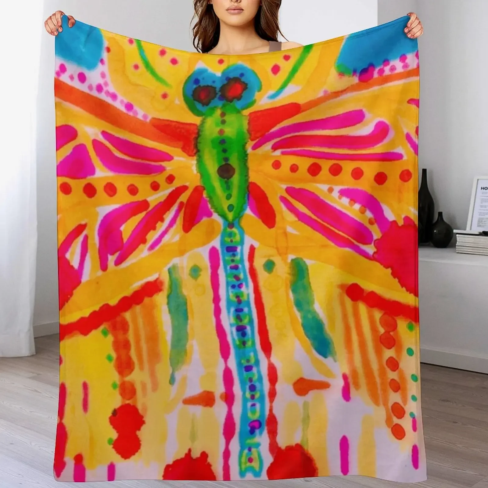 Dragonfly Burst Throw Blanket Summer Beddings Warm Blankets