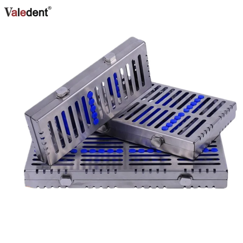 

Dental Sterilization Box Rack Surgical Autoclavable Denspay Stainless Cassette File Burs Disinfection Tray