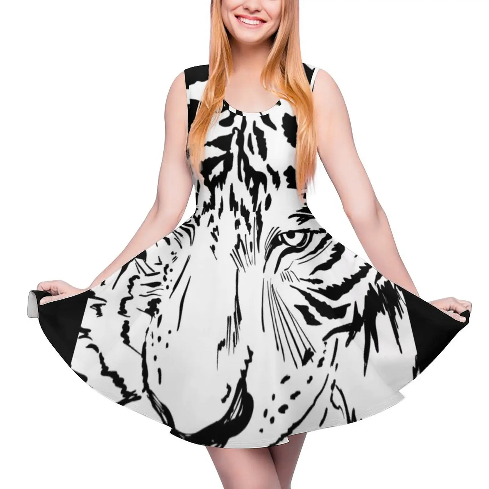 

Tiger look Sleeveless Dress birthday dress Summer skirt summer women"s dress 2024 women evening