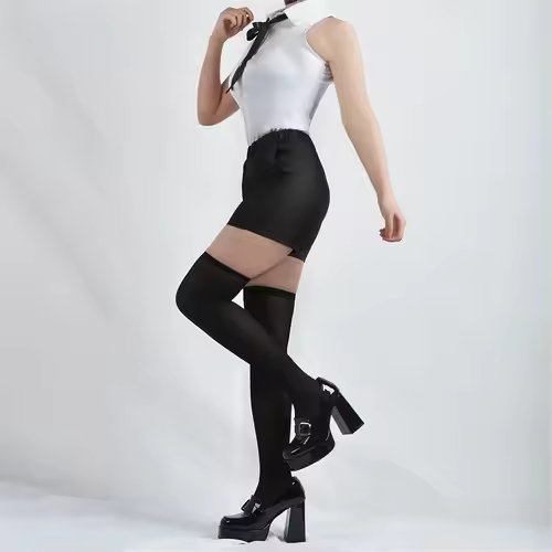 Anime Chainsaw Man Reze Cosplay Chainsaw Woman Cosplay Costume Bomb Shirt Outfits Tie Short Neck Reze Wig Halloween Clothing - Image 4