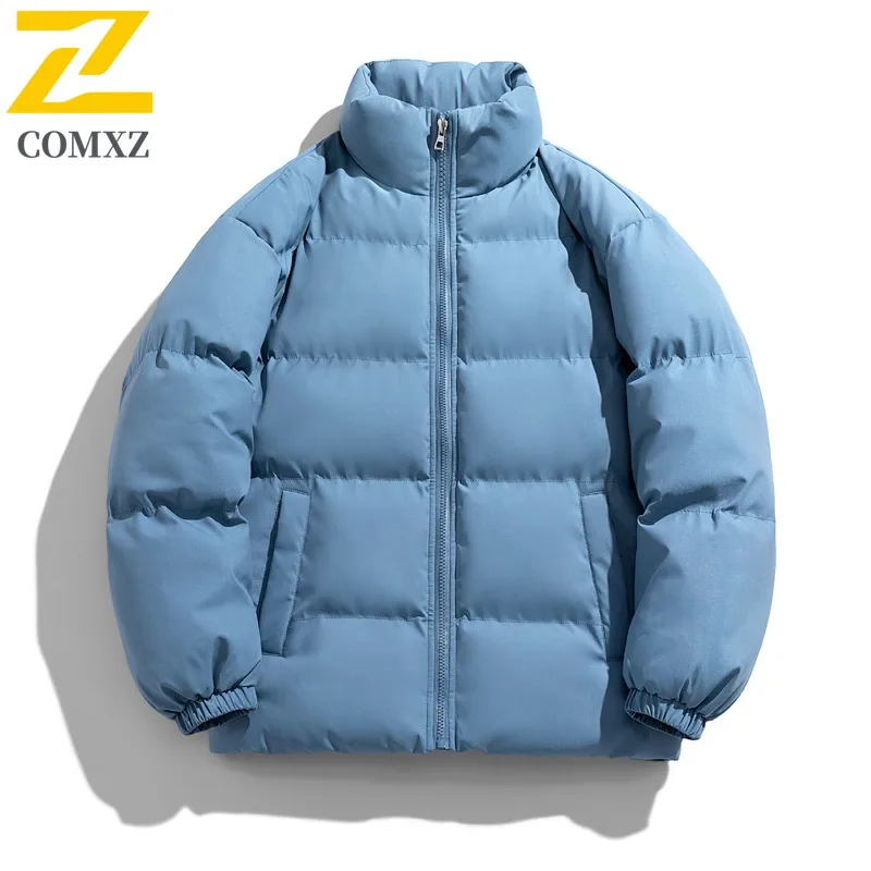 سترة رجالية كاجوال بياقة واقفة من COMXZ سترة خارجية للتسلق ومقاومة للرياح سترة دافئة راقية على الطراز الحضري ملابس خارجية شتوية خفيفة مريحة