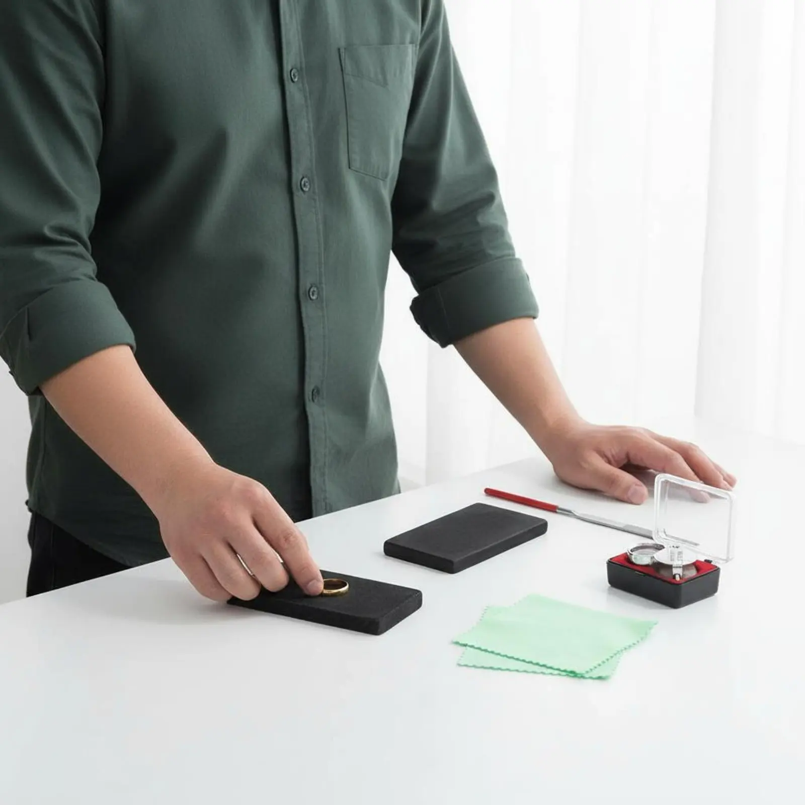 

Набор для проверки золота из 6 предметов: точные результаты, камень для определения пробы, камень для истирания золота, прост в использовании для оценщиков