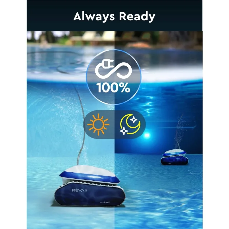 REVA AI 자이로스코픽 로봇 수영장 진공 청소기, 스마트폰 앱 제어, 수평 수위/벽/바닥 딥 클리닝