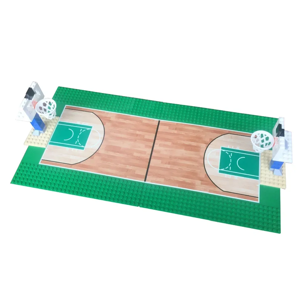 10x10 inch Baseplate Football Court Soccer Field with Action Figure Educational Block DIY Building Block Brick Brickset