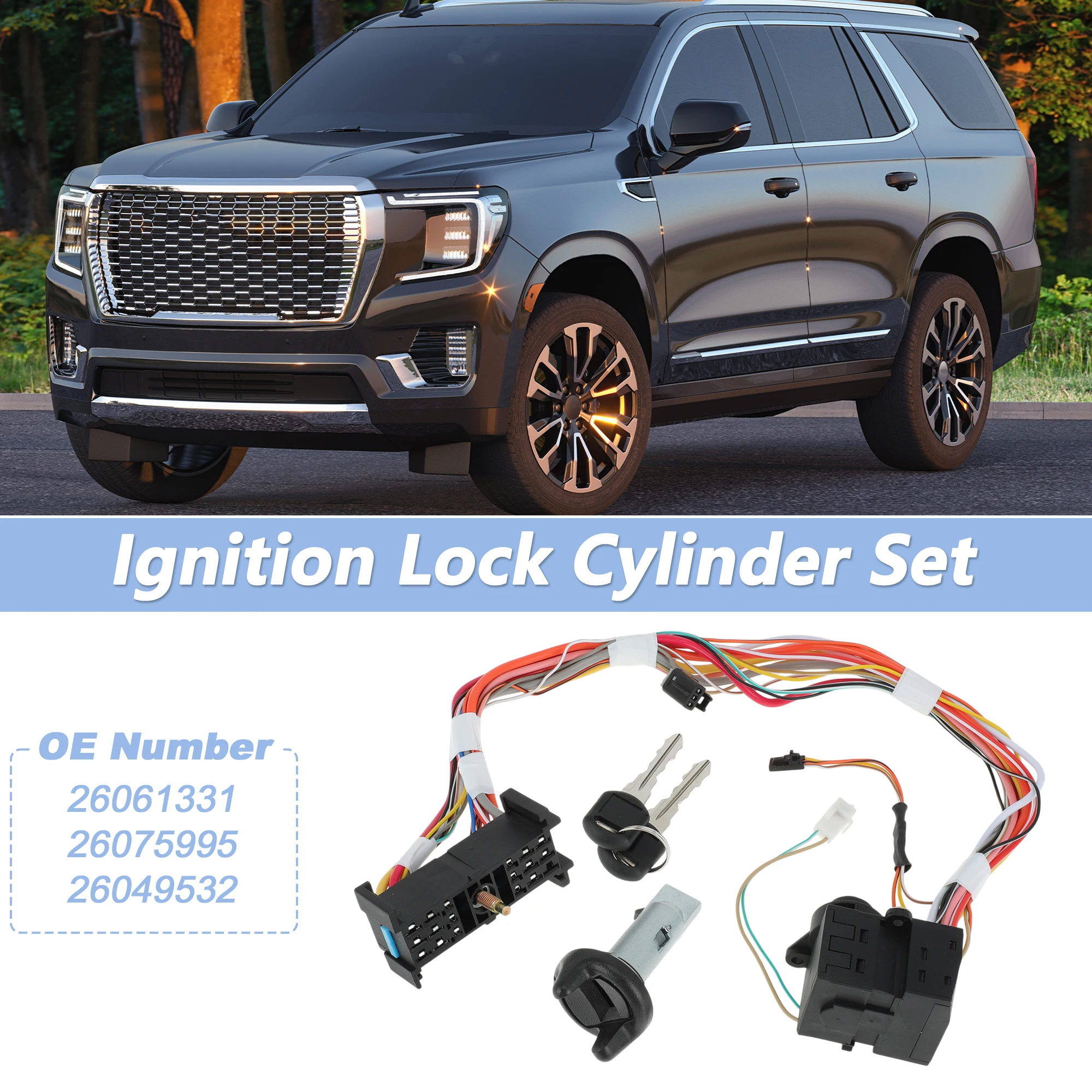 

Цилиндр замка зажигания UXCELL и переключатель запуска с 2 ключами для Chevy C1500 No 26061331