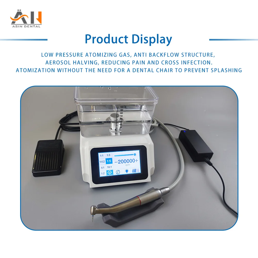 Dental Brushless Electric Micromotor LED Micromotor Work with 1:1/1:5 Fiber Optic E-type Contra Angle Handpiece Dentist Tools