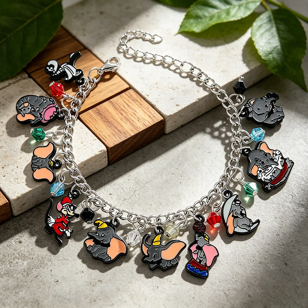 Lindo Charm de Pulsera con Diseño de Elefante de Dibujos Animados, Accesorio de Joyería Moderno para Mujer, Idea de Regalo de Moda