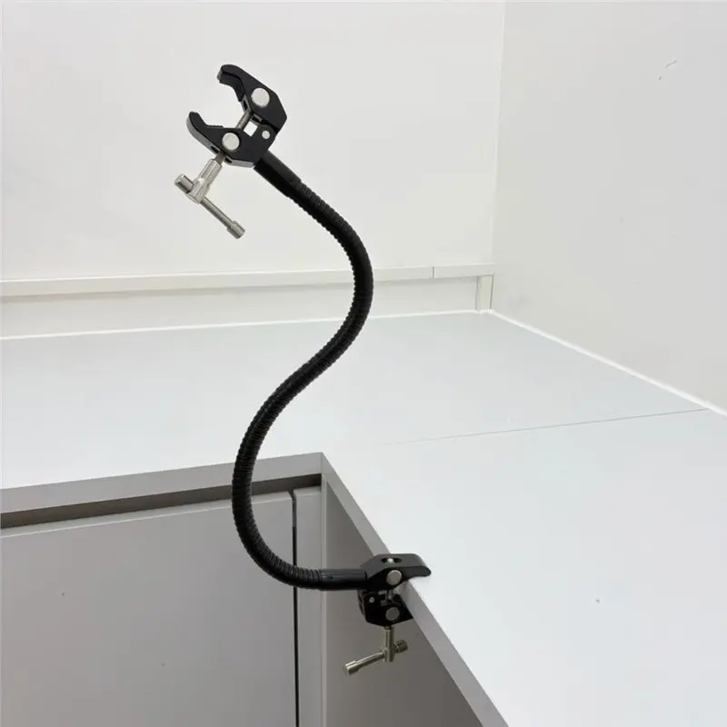 [NEW!】 Stable Grip Gooseneck Microphone With Crab Clamp, Pole Mount Fit Adapter For Tripods, Rods, Stands, Music Stands