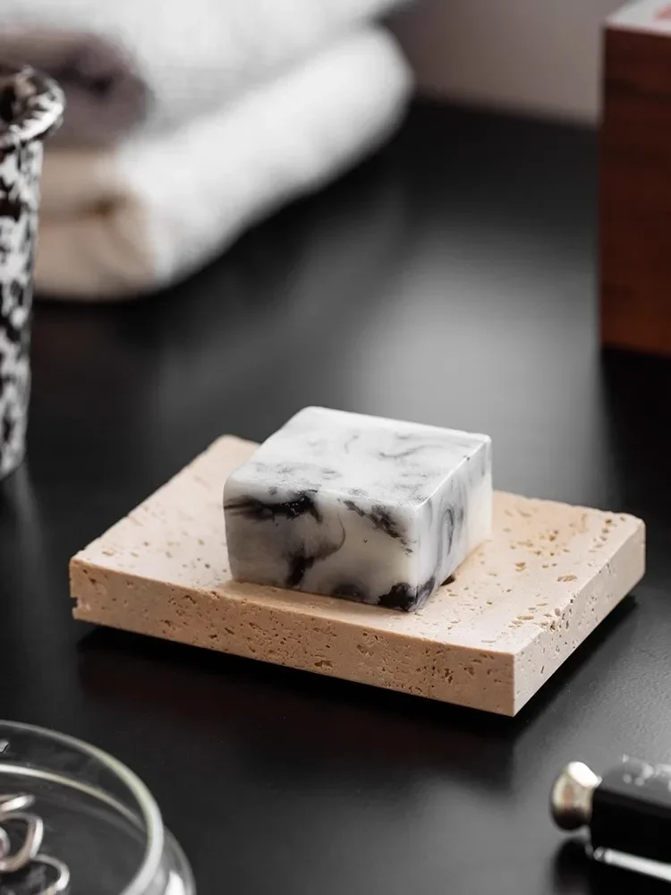 Nordic Light luxury Household Use Marble Soap Box Hotel Bathroom High Grade Decoration Creative Ornaments Draining Soap Box