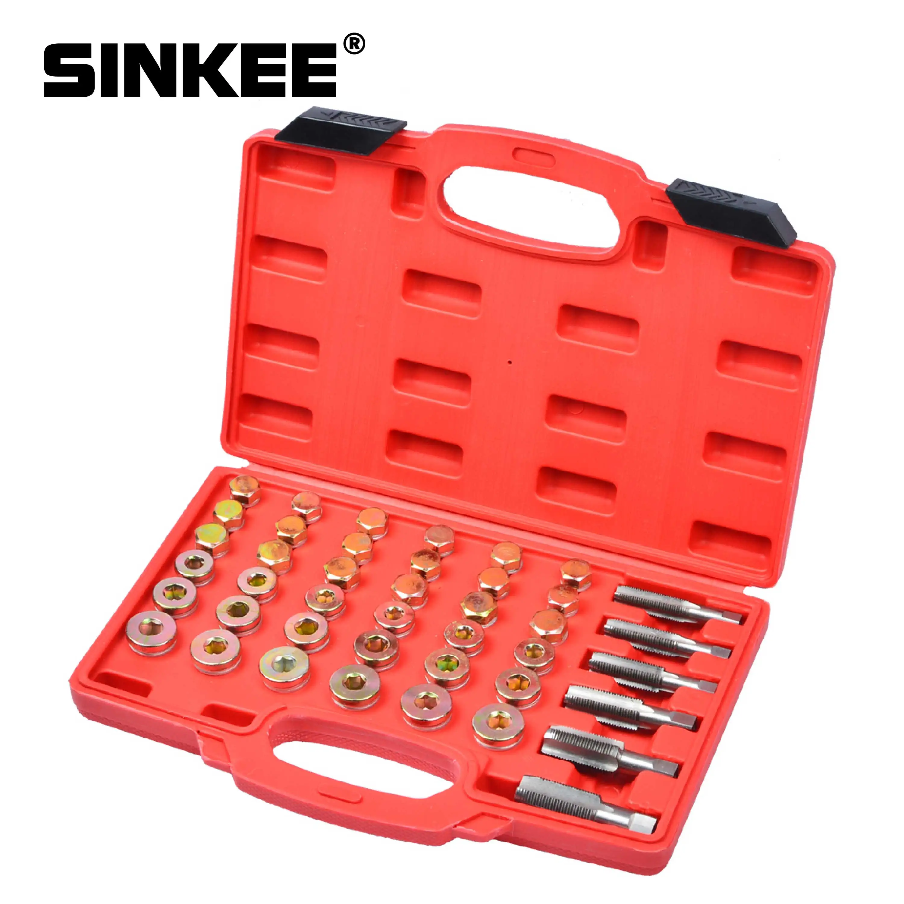 

Oil Pan Thread Repair Kit Sump Gearbox Drain Plug Tool Set Car Repairing Tools 64/114 PCS