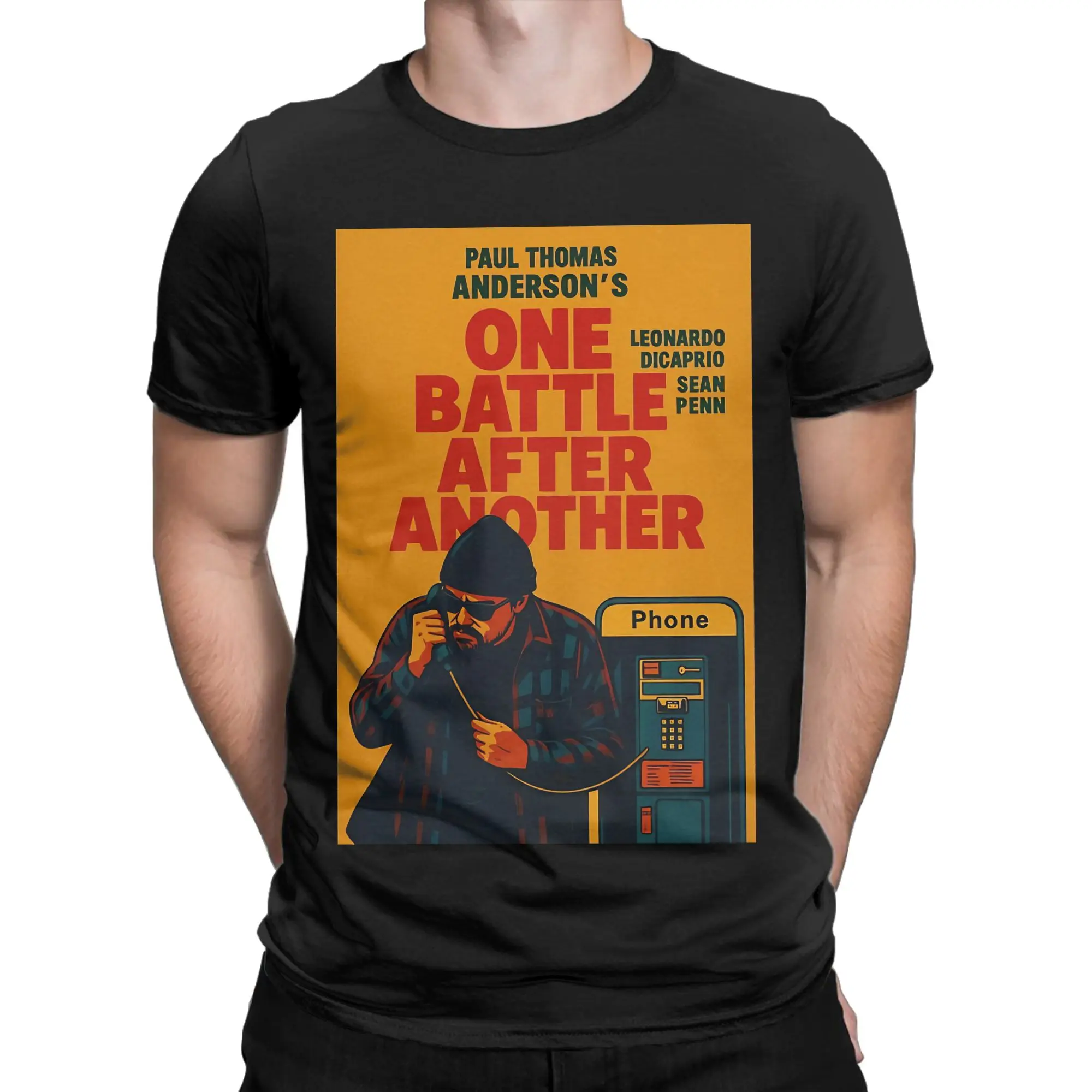 One Battle After Another Retro Movie Poster  Graphic Funny 100% Cotton T-Shirt One Battle After Another Tees Tops For Men