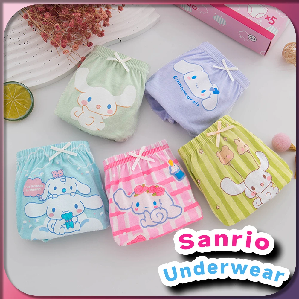 5pcs Kawaii Kids Cinnamoroll Cotton Underwear Sanrio Anime Girls Panties Cute Fashion Children Briefs