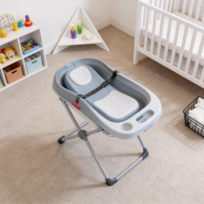 

Портативный складной пеленальный столик для младенцев с функцией ванночки и массажа, органайзер для детской комнаты