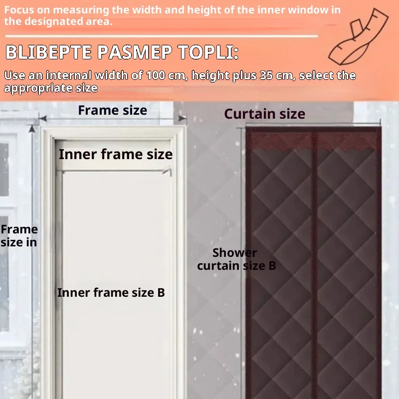 Magnetic Thermal Insulation Door Curtain Waterproof Warm-Keeping Door Curtain Oxford Closed by Magnets Wood Doors