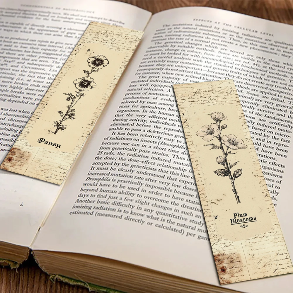 30PCS Personalized Birth Flower Bookmarks Creative DIY Creative Landscape Reading Book Stationery Page Marking Gift Cards ﻿
