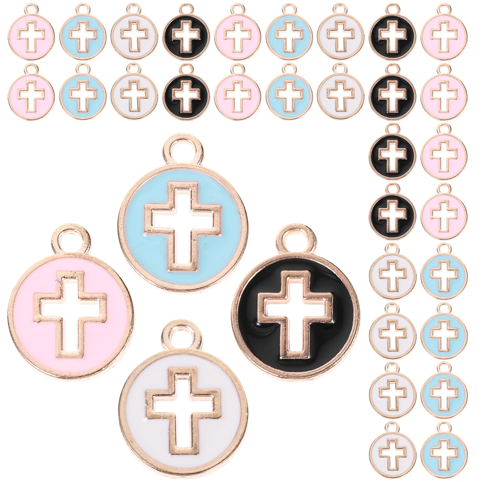 

40 Pcs Decorations Cross Pendant Mini Ornaments Cute Bracelet Pendants Charms for Making Earrings Decors Crafts