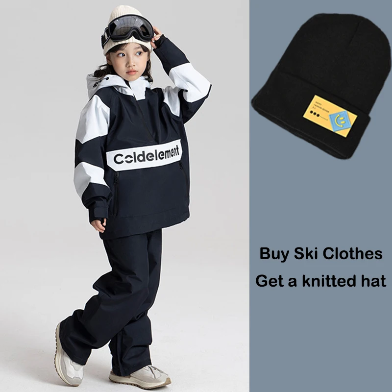 Ski Suit Boys Girls Two Piece Ski Clothing Outdoor Sports Snowboard Wear Snow Jacket Pant Winter Waterproof Windproof Jumpsuits