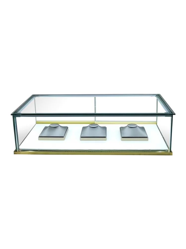 Custom.Transparent Glass Small Table Top Jewelry Display Cabinet Customized Dustproof Storage Showcase Cabinet Accessories