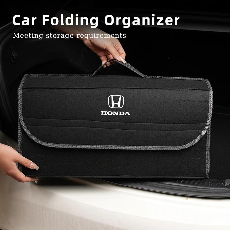 Car Logo Trunk Storage Box Large Capacity Tool Organiser Bag Accessories For Honda Jsrzcing Civic Accord City Vezel CRV Odyssey