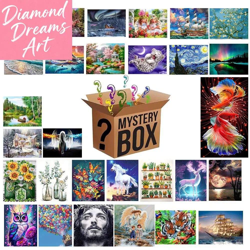 Rahmenlose Blindbox mit Diamant-Malerei, Mystery Box mit Strass-Bild, 5D DIY Diamant-Stickerei, Mosaik-Handarbeit, Geschenke