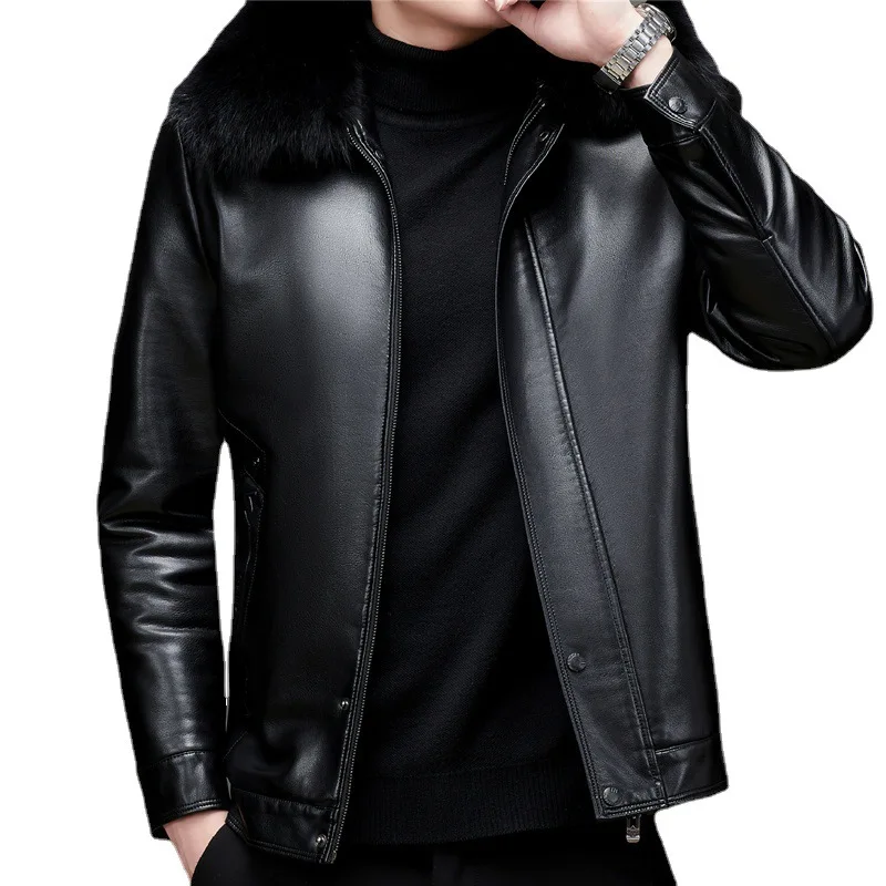 

Men's Thickened Sheepskin Genuine Leather Jacket Casual Leather Coat Warm And Stylish Men's Outerwear