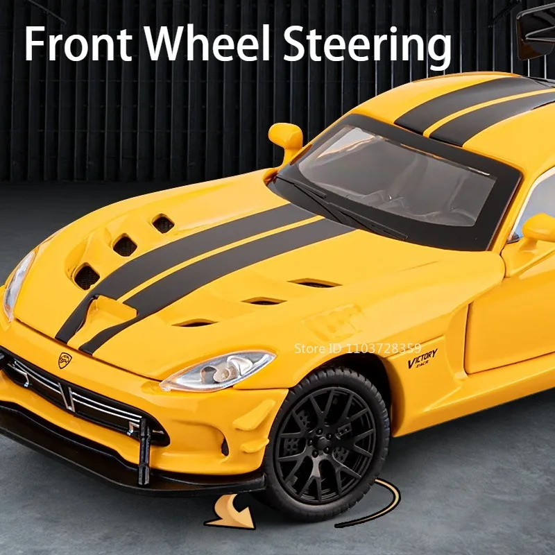 1:32 Viper Tomahawk Speelgoed Supercar Modellen Metal Diecast Sound Light Deuren Geopend Pull Back Miniatuur Sportwagens voor Kinderen Geschenken