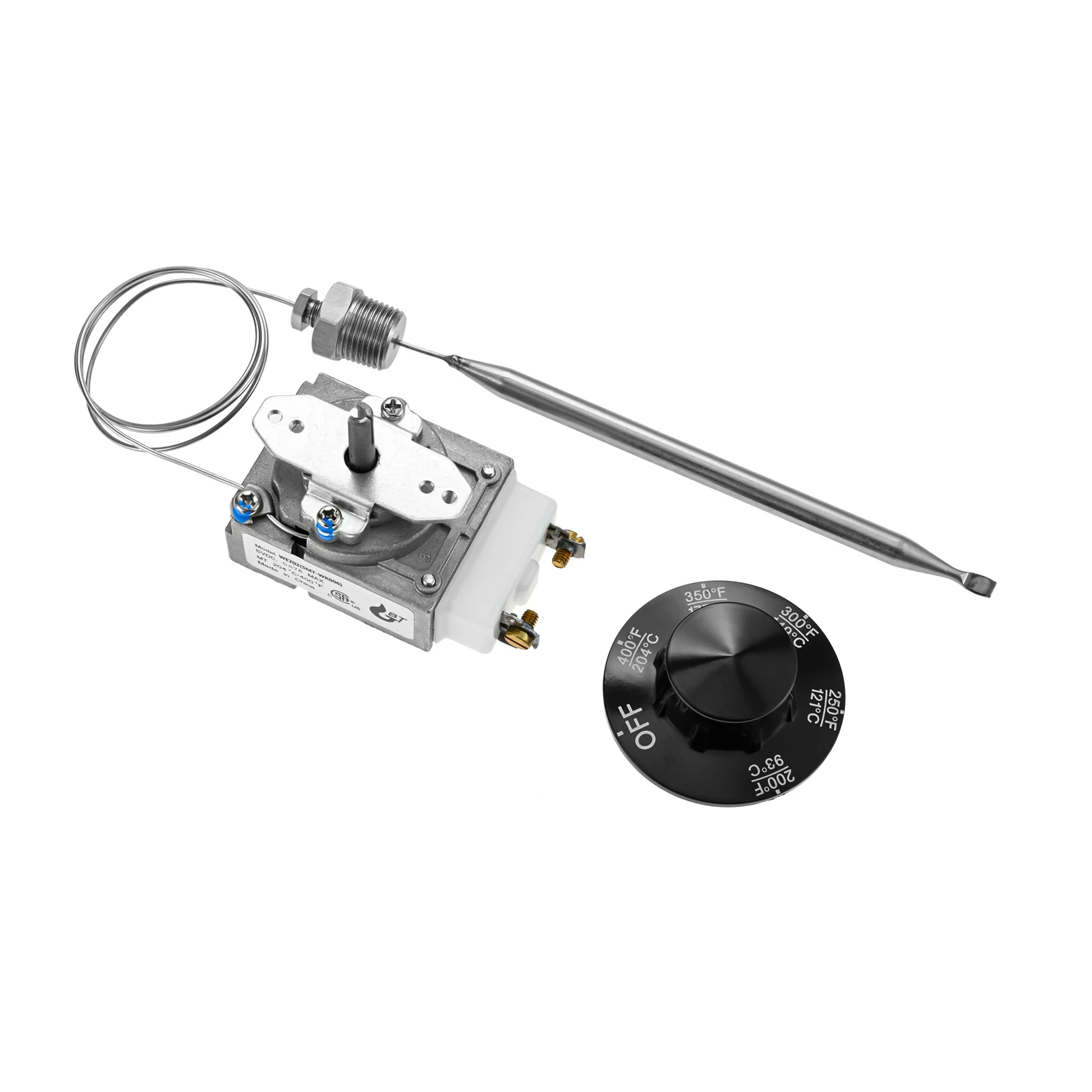 High Limit Switch Thermostat with Control Knob Replacement for Robertshow Model RX-2-24  for Deep Fryer with 3/8