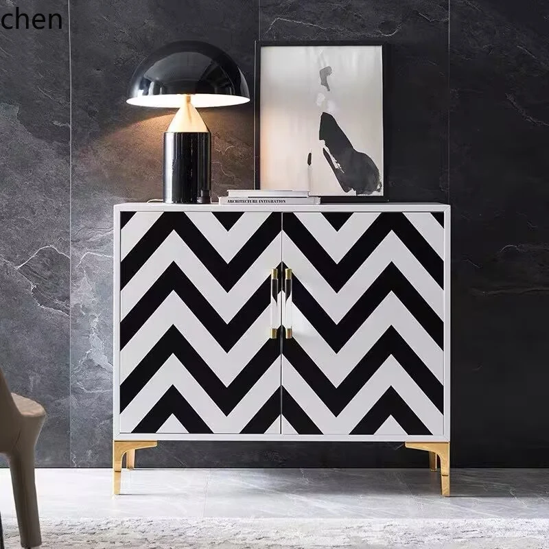 ZML shoe cabinet enters the door,   solid wood dining side  storage cabinet at  door is integrated against the wall