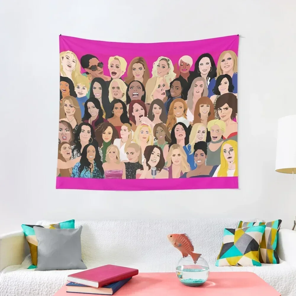 

Real Housewives Montage (RHONY, RHOBH, RHOA, RHONJ, RHOP, RHOC, RHOSLC, RHOD, VPR) Tapestry Aesthetic Decoration Tapestry