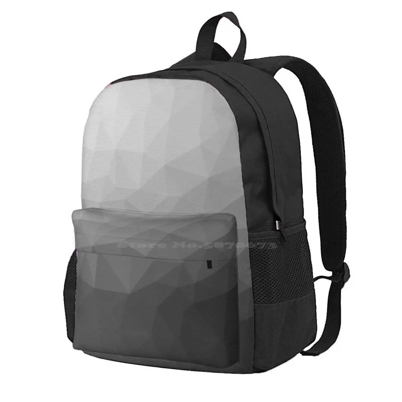 

Gray Gradient Geometric Mesh Pattern Grey Elegant Design Hot Sale Schoolbag Backpack Fashion Bags Gradient Black And White Mesh
